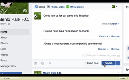 Facebook cho phép đăng status với nhiều ngôn ngữ cùng một lúc Facebook cho phép đăng status với nhiều ngôn ngữ cùng một lúc