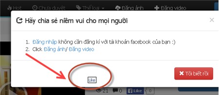 Nút like bị ẩn trên các website