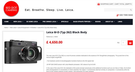 Rò rỉ máy ảnh số phiên bản đặc biệt Leica M-D Typ 262 mới Rò rỉ máy ảnh số phiên bản đặc biệt Leica M-D Typ 262 mới