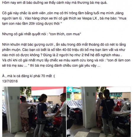 Bỗng dưng mang tội bất hiếu vì câu chuyện hư cấu trên Facebook Bỗng dưng mang tội bất hiếu vì câu chuyện hư cấu trên Facebook