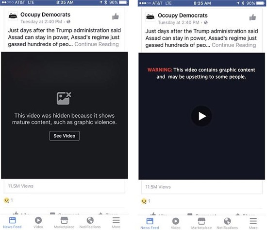 Facebook kích hoạt chế độ chặn video nhạy cảm