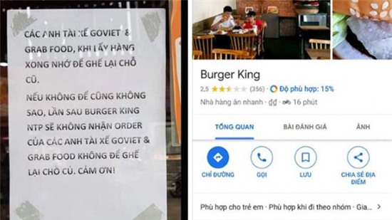Cửa hàng Burger King bị "dìm sao" hội đồng vì kỳ thị tài xế Grab, Go Viet
