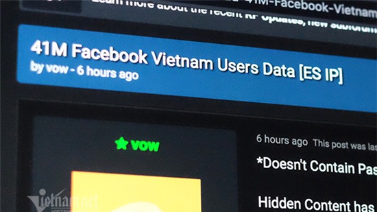 Lộ thông tin tài khoản 41 triệu người dùng Facebook Việt Nam? Lộ thông tin tài khoản 41 triệu người dùng Facebook Việt Nam?