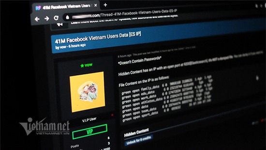 Lộ dữ liệu 41 triệu người dùng Facebook VN: Có thể hacker vẫn “ém hàng"