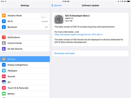 Da co iOS 10 beta 2 cho iPhone va iPad hinh anh 1