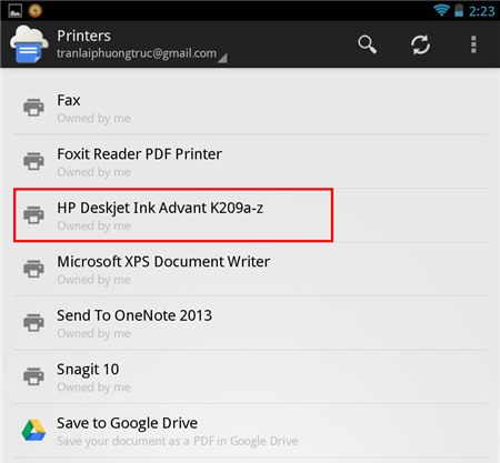 Hướng dẫn In từ xa bằng Google Cloud Print trên thiết bị Android